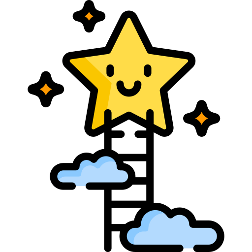 A shiny happy yellow star on top of a ladder in the clouds.  This could represent adding fulfillment to life.  Learn more about how you can find self fulfillment in Ontario, CA by searching for an Ontario therapist. They can assist you in adding fulfillment in your life in Ontario, CA via online therapy in Ontario and other services.